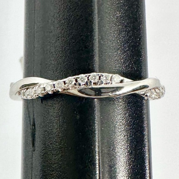 Ring Jewelry - Moissanite Wedding Band Twisted Ring Anniversary GRA Certified 925 18K